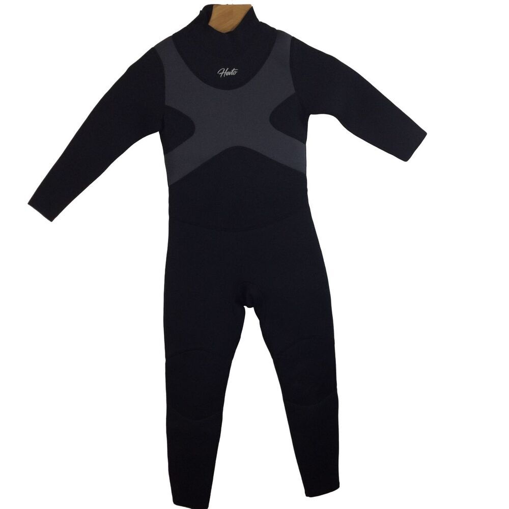 Hevto Kids CLT001 Wetsuit Full Body Black Gray Size 10
